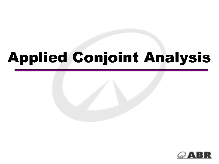 Applied Conjoint Analysis 