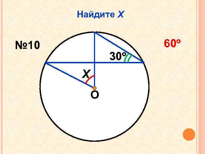 Найдите Х 60 № 10 30 Х О 