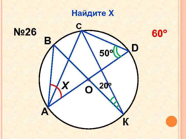 Найдите Х № 26 С 60 В D 50 Х А О 20 К
