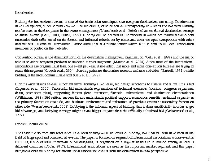 Paper title Understanding Bidding Process for International Associations