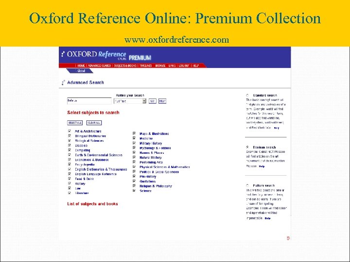 Oxford Reference Online: Premium Collection www. oxfordreference. com 