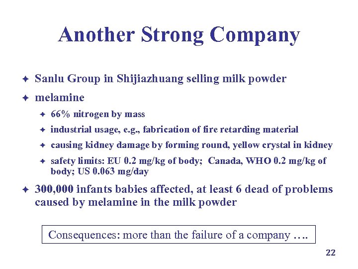 Another Strong Company è Sanlu Group in Shijiazhuang selling milk powder è melamine è