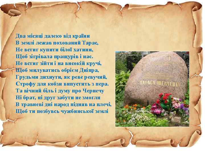 Два місяці далеко від країни В землі лежав похований Тарас, Не встиг купити білої
