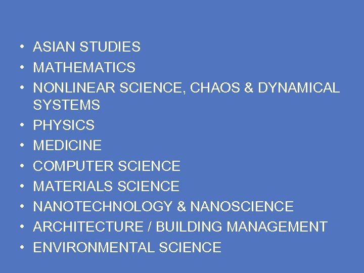  • ASIAN STUDIES • MATHEMATICS • NONLINEAR SCIENCE, CHAOS & DYNAMICAL SYSTEMS •