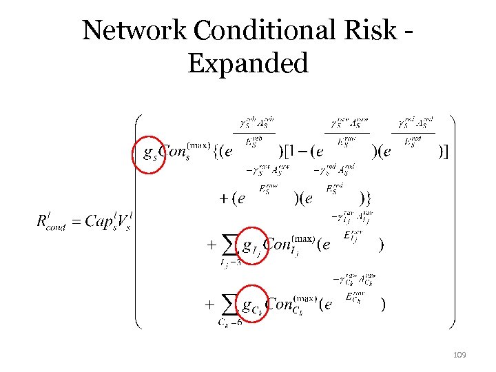 Network Conditional Risk Expanded 109 