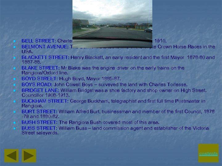 n n n BELL STREET: Charles. William Bell – Mayor from 1908 until 1910.