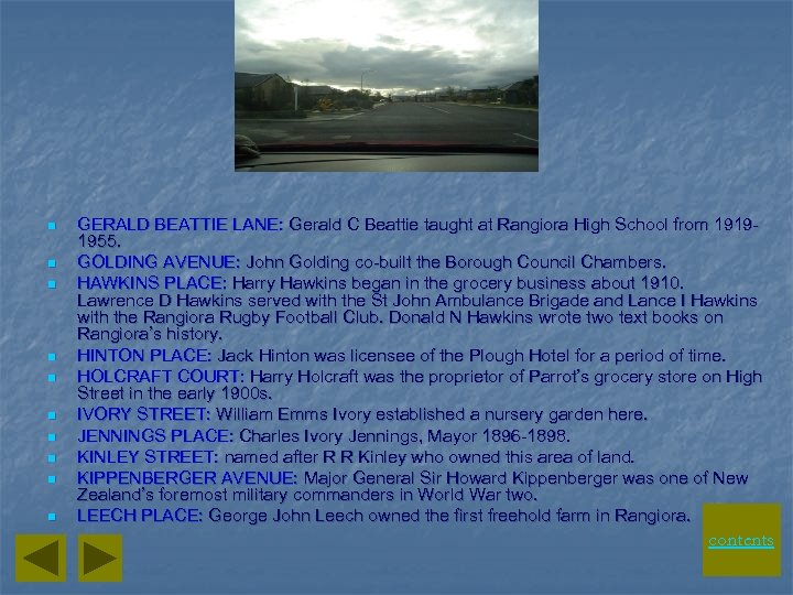 n n n n n GERALD BEATTIE LANE: Gerald C Beattie taught at Rangiora