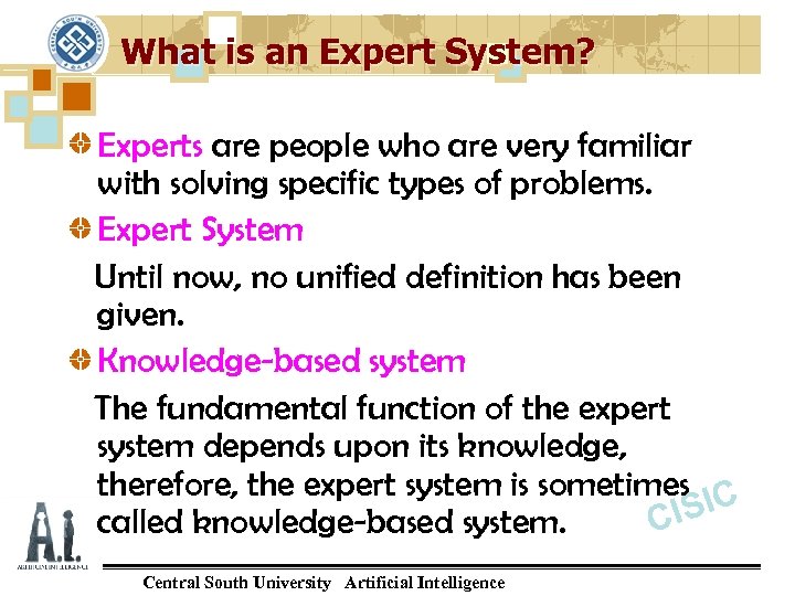 What is an Expert System? Experts are people who are very familiar with solving