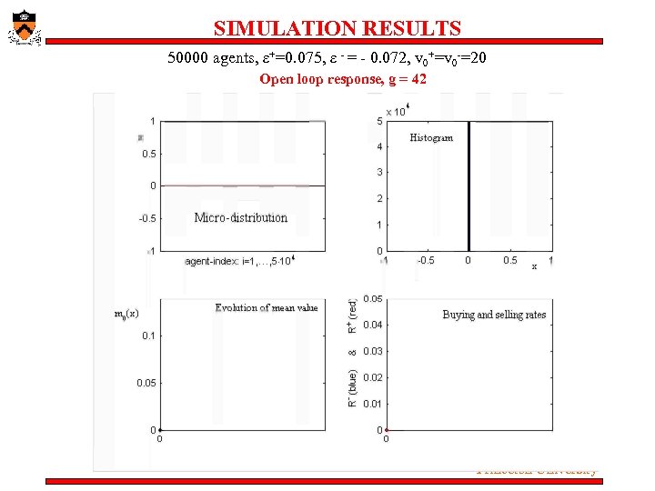 SIMULATION RESULTS 50000 agents, ε+=0. 075, ε - = - 0. 072, v 0+=v