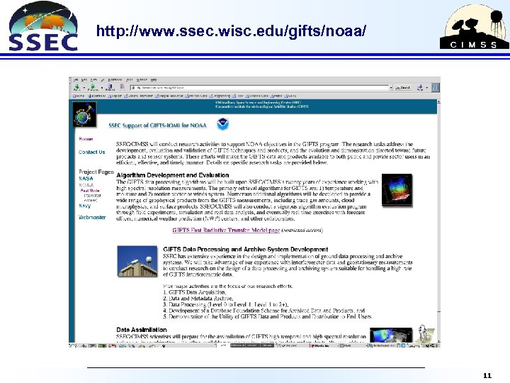 http: //www. ssec. wisc. edu/gifts/noaa/ 11 