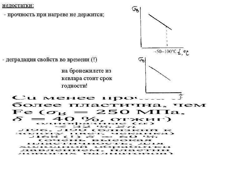 недостатки: - прочность при нагреве не держится; - деградация свойств во времени (!) на