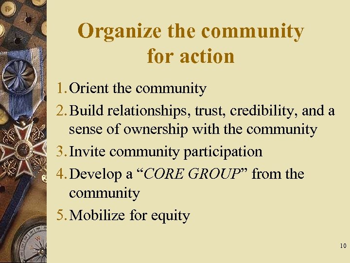 organize the community for action essay