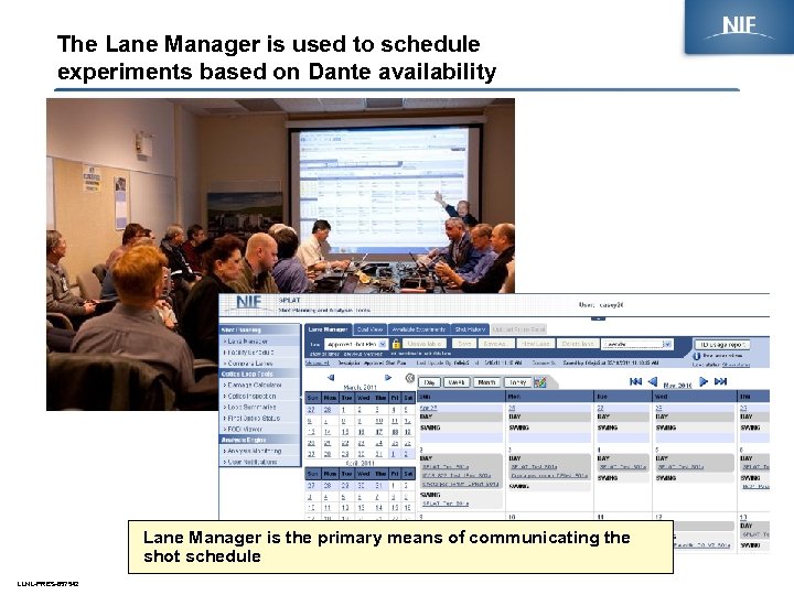 The Lane Manager is used to schedule experiments based on Dante availability Lane Manager