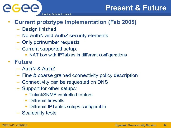 Present & Future Enabling Grids for E-scienc. E • Current prototype implementation (Feb 2005)