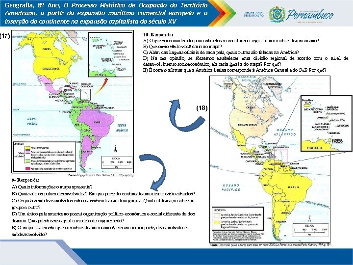 Geografia, 8º Ano, O Processo Histórico de Ocupação do Território Americano, a partir da