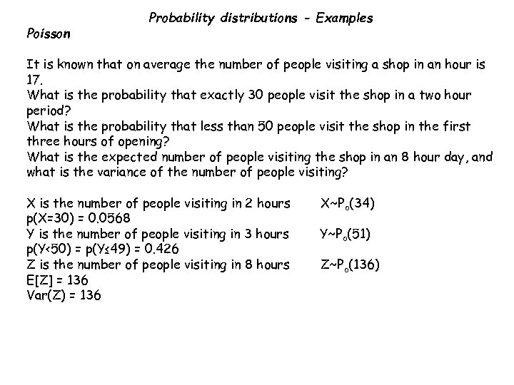 Poisson Probability distributions - Examples It is known that on average the number of