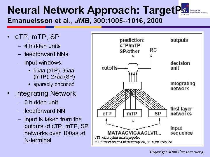 Neural Network Approach: Target. P Emanuelsson et al. , JMB, 300: 1005 --1016, 2000
