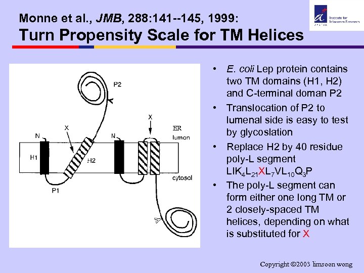 Monne et al. , JMB, 288: 141 --145, 1999: Turn Propensity Scale for TM
