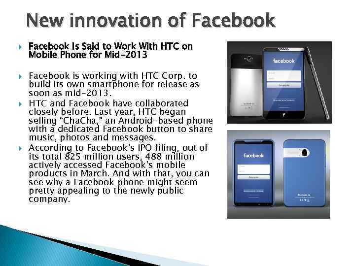 New innovation of Facebook Is Said to Work With HTC on Mobile Phone for