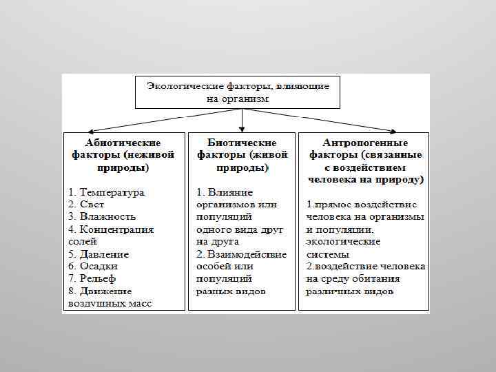 Взаимодействие организма и среды