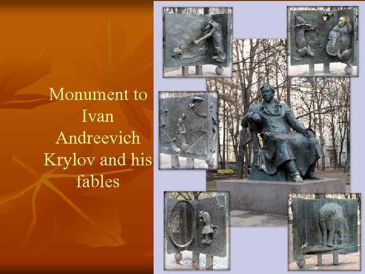 Monument to Ivan Andreevich Krylov and his fables 