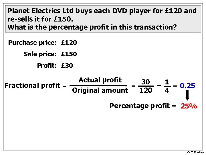 Planet Electrics Ltd buys each DVD player for £ 120 and re-sells it for