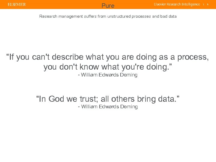 Pure | 5 Research management suffers from unstructured processes and bad data “If you