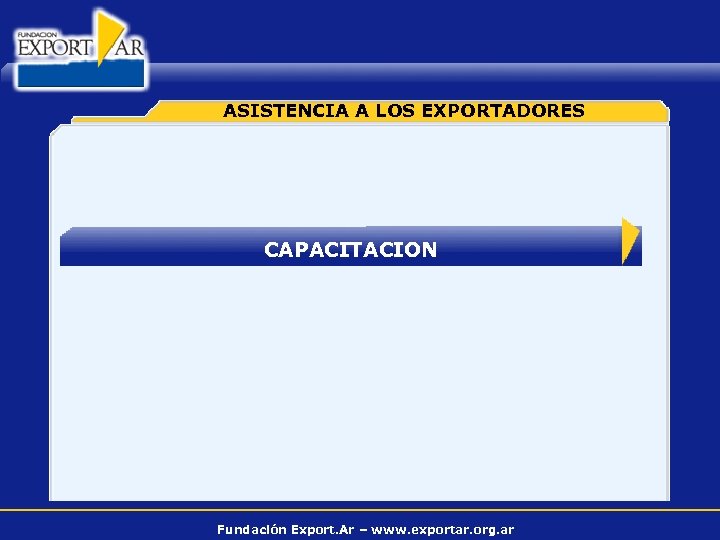 ASISTENCIA A LOS EXPORTADORES CAPACITACION Fundación Export. Ar – www. exportar. org. ar 