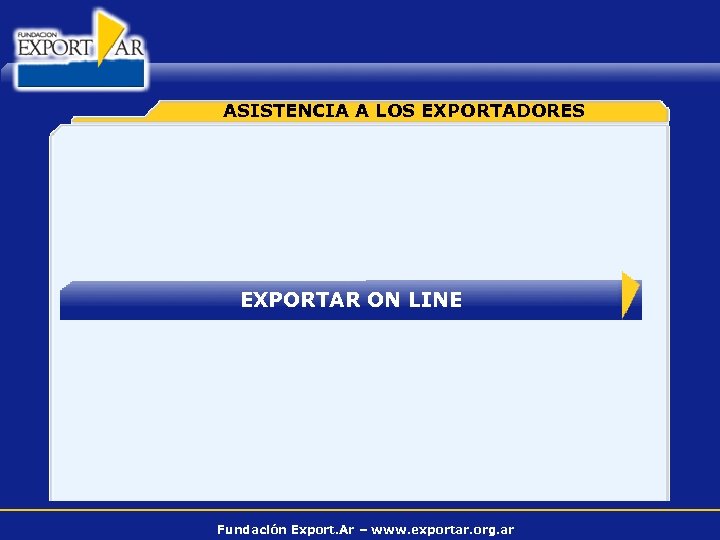 ASISTENCIA A LOS EXPORTADORES EXPORTAR ON LINE Fundación Export. Ar – www. exportar. org.