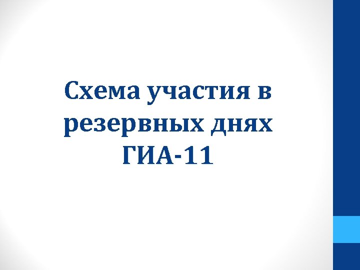 Схема участия в резервных днях ГИА-11 