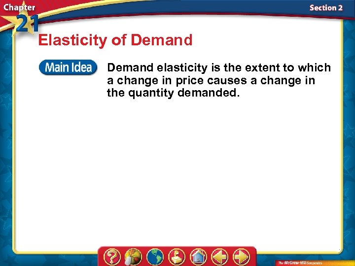 Elasticity of Demand elasticity is the extent to which a change in price causes