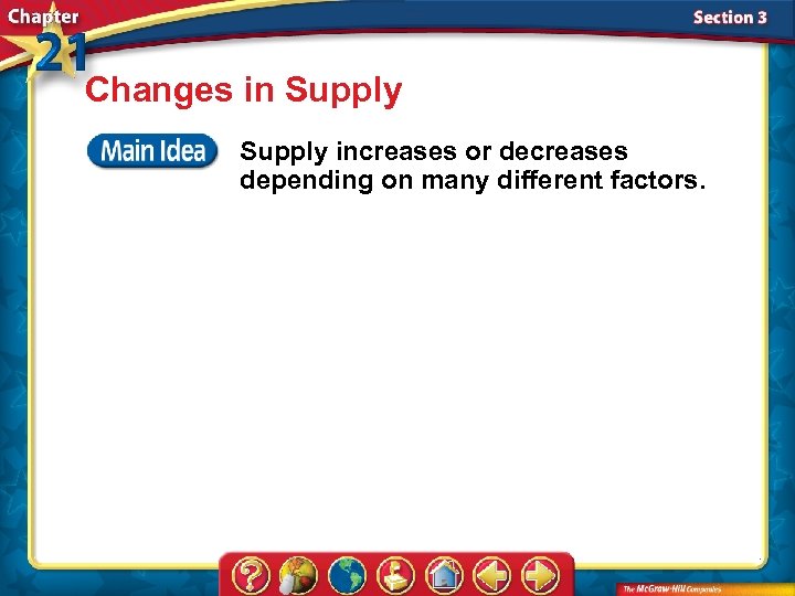 Changes in Supply increases or decreases depending on many different factors. 