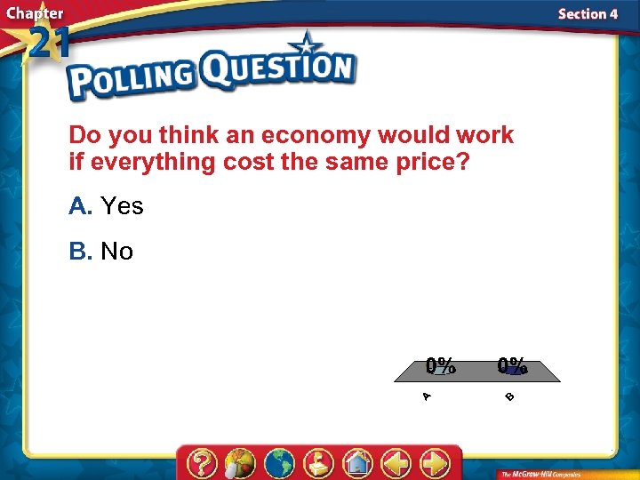 Do you think an economy would work if everything cost the same price? A.