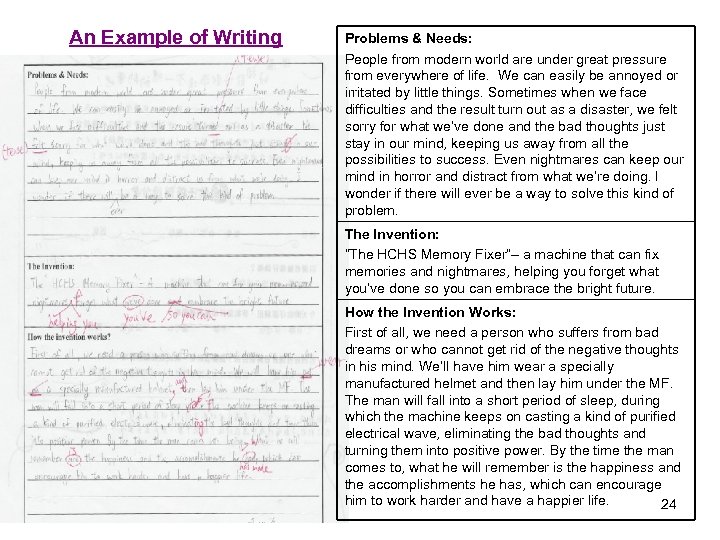 An Example of Writing Problems & Needs: People from modern world are under great