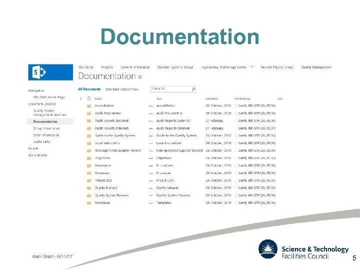 Documentation Alan Grant - 6/11/17 5 