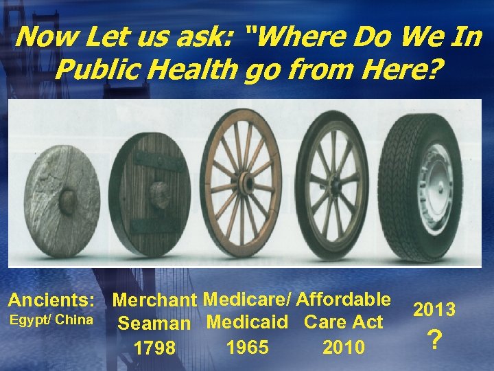 Now Let us ask: “Where Do We In Public Health go from Here? Ancients: