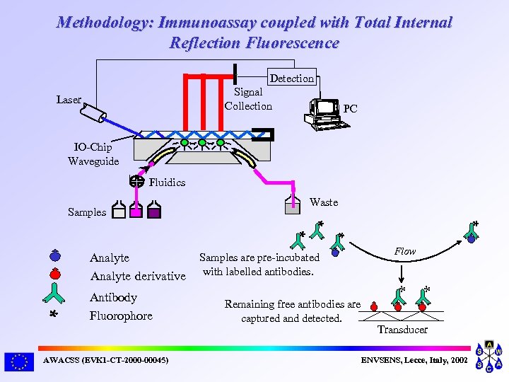 Methodology: Immunoassay coupled with Total Internal Reflection Fluorescence Detection Signal Collection Laser PC IO-Chip