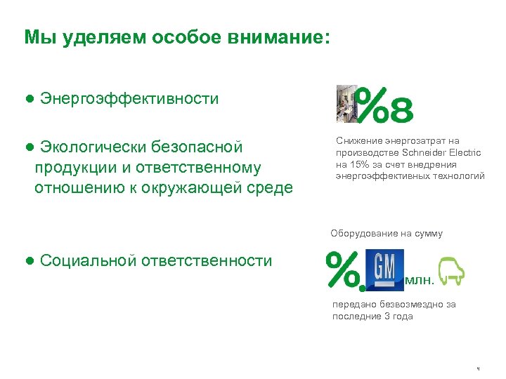 Мы уделяем особое внимание: ● Энергоэффективности ● Экологически безопасной продукции и ответственному отношению к