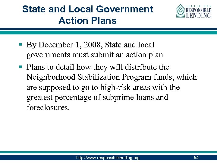 State and Local Government Action Plans § By December 1, 2008, State and local