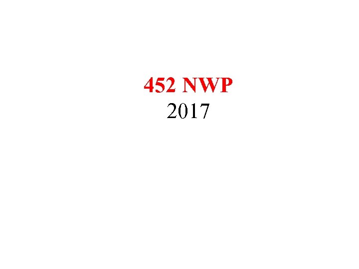 452 NWP 2017 