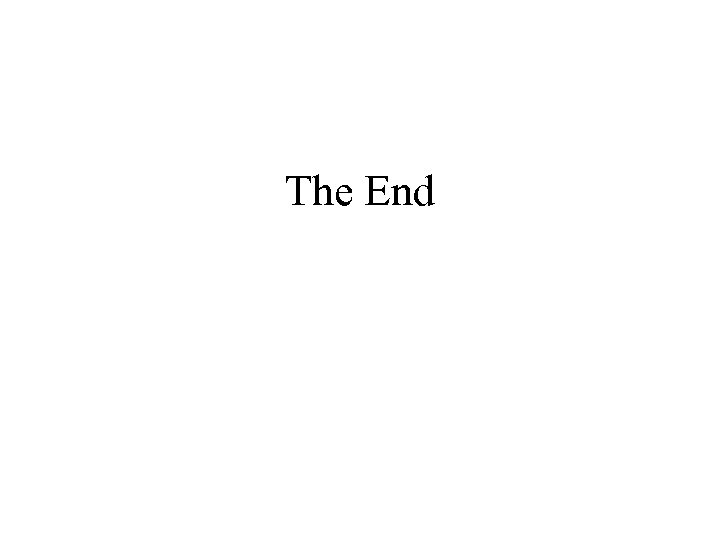 The End 