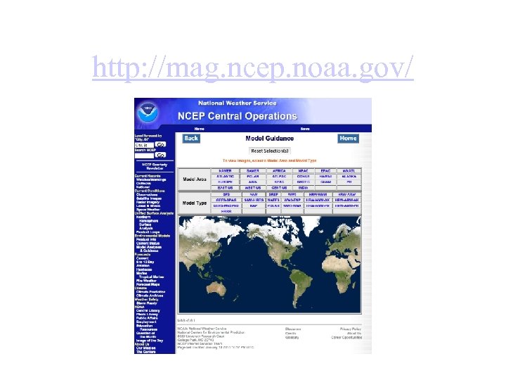 http: //mag. ncep. noaa. gov/ 