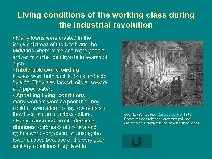 Living conditions of the working class during the industrial revolution • Many towns were
