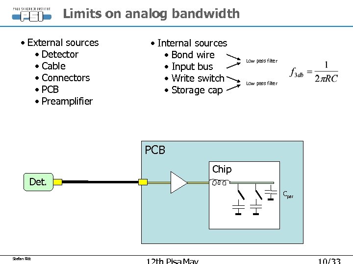 Limits on analog bandwidth • External sources • Detector • Cable • Connectors •