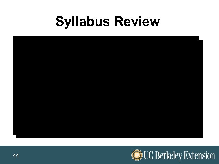 Syllabus Review 11 