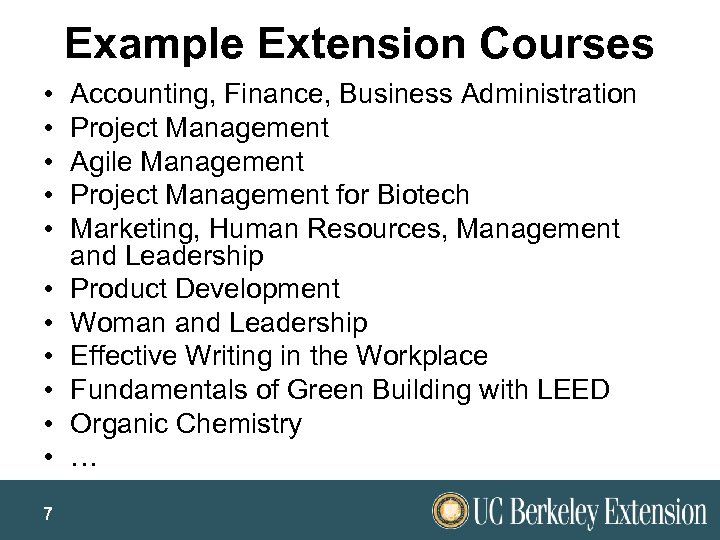 The University Of California Berkeley Extension X 470