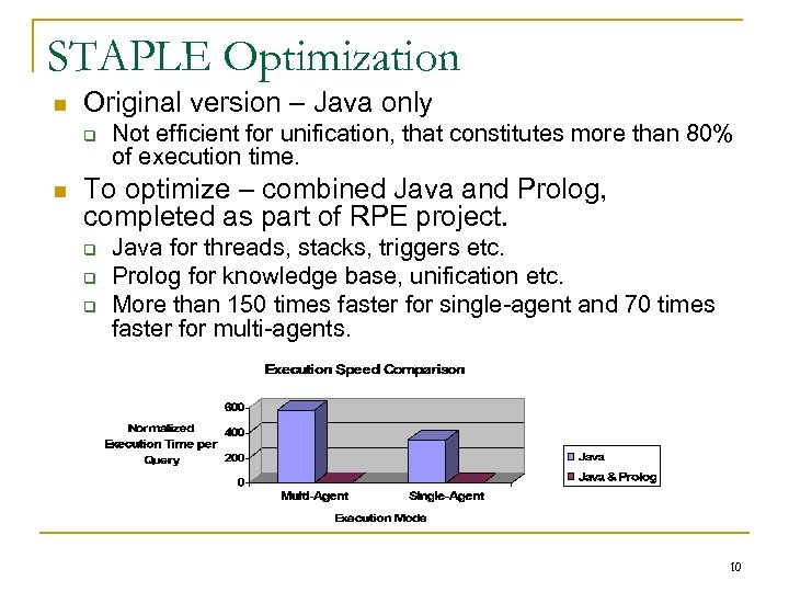 STAPLE Optimization n Original version – Java only q n Not efficient for unification,