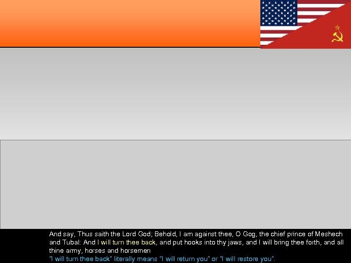 And say, Thus saith the Lord God; Behold, I am against thee, O Gog,