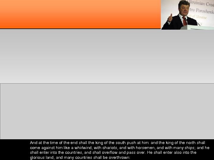 And at the time of the end shall the king of the south push