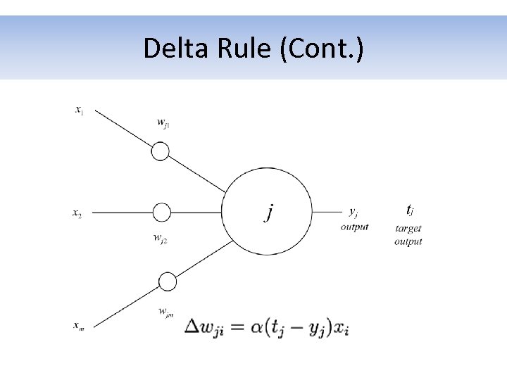 Delta Rule (Cont. ) 